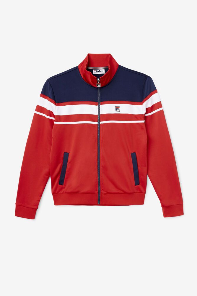 Fila Jacket Mens Red/Navy/White Gordon - Ireland 30615-FDSK